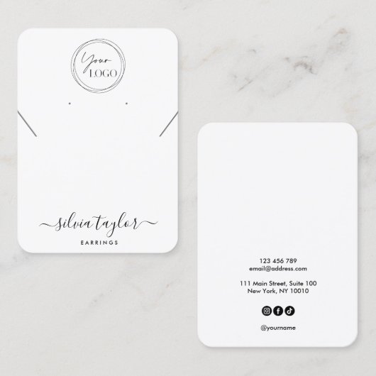 Ihre Logo-Schmuck-Kette Ohrring-Display-Karte Visitenkarte (Vorne/Hinten)