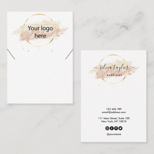 Ihre Logo-Schmuck-Kette Ohrring-Display-Karte Visitenkarte (Vorne/Hinten)