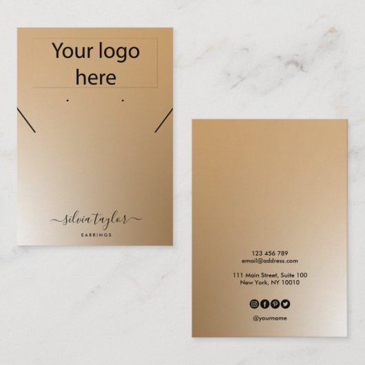 Ihre Logo-Schmuck-Kette Ohrring-Display-Karte Visitenkarte (Vorne/Hinten)