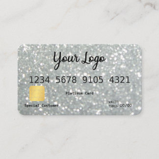 Ihre Logo Silver Glitzer Look Kreditkarte Visitenkarte