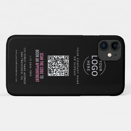Ihre Logo-Visitenkarte mit QR-Code Case-Mate iPhone Hülle (Rückseite (Horizontal))