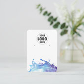 Ihre Logo-Wasserpause-Erkersichtkarte groß Visitenkarte (Stehend Vorderseite)