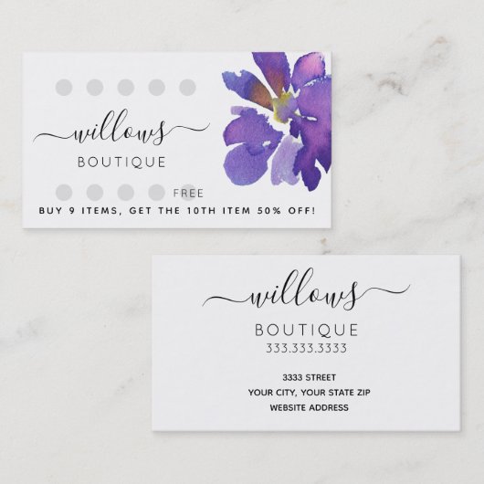 Ihre Logofloral-Lochkarte Visitenkarte (Vorne/Hinten)