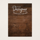 Ihre Logohalterkarte mit braunem rustikalem Holzoh (Vorderseite)
