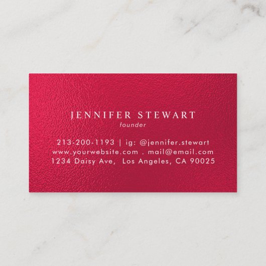 Ihre Logos Imitate Red Foil Modernes Unternehmen Visitenkarte (Rückseite)