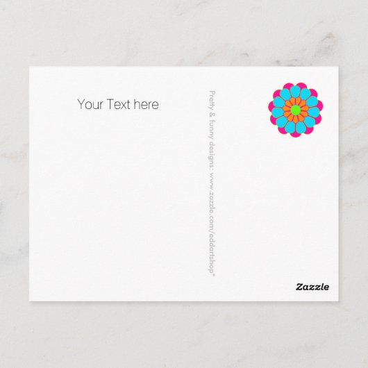 Ihre lustige Sprüche: behalt cool und Blume Power Postkarte (Rückseite)