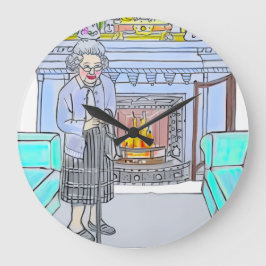 Ihre Majestät, Königin Elisabeth II. Große Wanduhr
