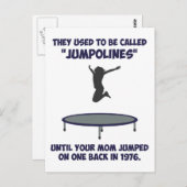 Ihre Mama erfand die Trampoline Postkarte (Vorne/Hinten)