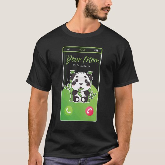 Ihre Mama ruft Panda Bear Mobile Incoming Cal an T-Shirt (Vorderseite)