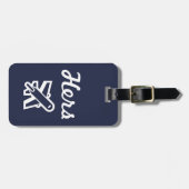 Ihre Marine und Weißer Gepäckträger Gepäckanhänger (Vorderseite horizontal)