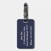 Ihre Marine und Weißer Gepäckträger Gepäckanhänger (Rückseite vertikal)