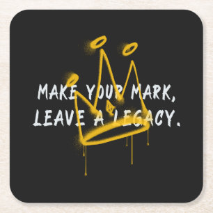 Ihre Mark Graffiti Crown Rechteckiger Pappuntersetzer