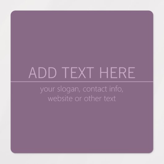 Ihre Marke oder Ihr Firmenname Moderne Lila Mauve Etiketten (Design 1)