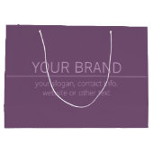 Ihre Marke oder Ihr Firmenname Moderne Lila Mauve Große Geschenktüte (Rückseite)