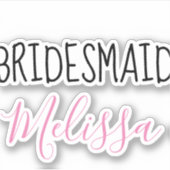 Ihre maßgeschneiderte Bridesmaid-Hochzeitstypograf Aufkleber (Vorderseite)