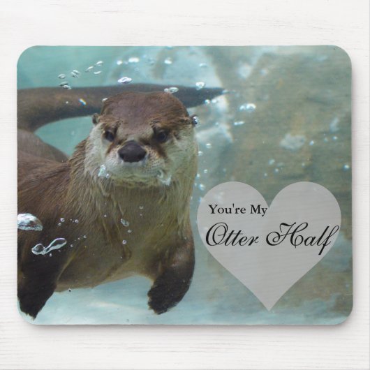 Ihre meine Otter-halbe Brown-Fluss-Otter-Schwimmen Mousepad (Vorne)
