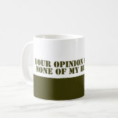 Ihre Meinung Kaffeetasse (Vorderseite Links)