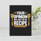 Ihre Meinung nicht in Rezept Cook Koch Kochen Koch Dankeskarte (Stehend Vorderseite)