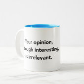 Ihre Meinung zweifarbige Tasse (Vorderseite Links)