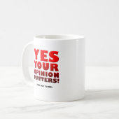 Ihre Meinungs-lustige Tasse (Vorderseite Links)