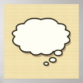 Ihre Meldung Think Buble Fun Retro Comic Buchen Po Poster (Vorne)