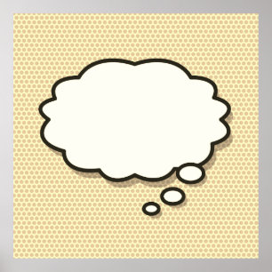 Ihre Meldung Think Buble Fun Retro Comic Buchen Po Poster