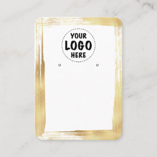 Ihre Metallic Gold Border Earring Card groß Visitenkarte