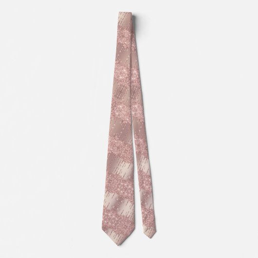 Ihre moderne Neck Tie Rose Gold Blush Glitzer Trop Krawatte (Vorderseite)