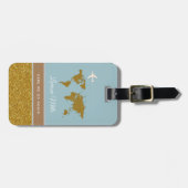 Ihre moderne schicke Reise gold/blau Gepäckanhänger (Vorderseite horizontal)