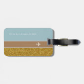 Ihre moderne schicke Reise gold/blau Gepäckanhänger (Rückseite horizontal)
