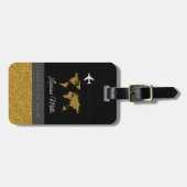 Ihre moderne schicke Reise schwarz Gepäckanhänger (Vorderseite horizontal)