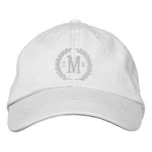 Ihre Monogram 3 Buchstaben und Laurels Stickerei Bestickte Kappe