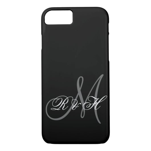 IHRE MONOGRAMAINITIALEN| EINFACHER BLACK GRAMM Case-Mate iPhone HÜLLE (Rückseite)