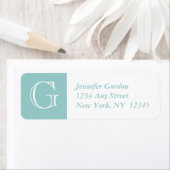 Ihre Monogramm-, Blau-Weiße Rücksendeadresse (Insitu)