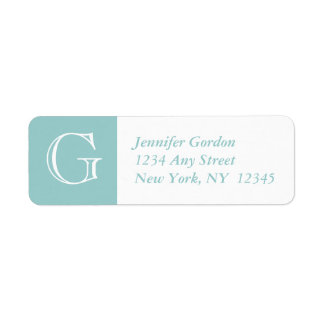 Ihre Monogramm-, Blau-Weiße Rücksendeadresse