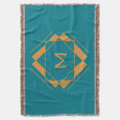 Ihre Monogramm in geometrischem Muster werfen Deck Decke (Vorderseite Vertikal)