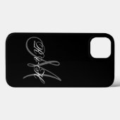 IHRE MONOGRAMM-INITIALEN | EINFACHES SCHWARZES GRA Case-Mate iPhone HÜLLE (Rückseite (Horizontal))
