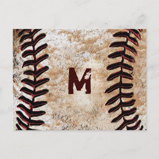 Ihre Monogramm-Vintagen Baseball-Postkarten Postkarte (Vorderseite)