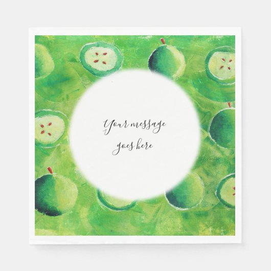 Ihre Nachricht Äpfel Serviette (Vorderseite)