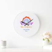 Ihre Nachricht E fügen Sie Text Name Regenbogenleh Große Wanduhr (Zuhause)
