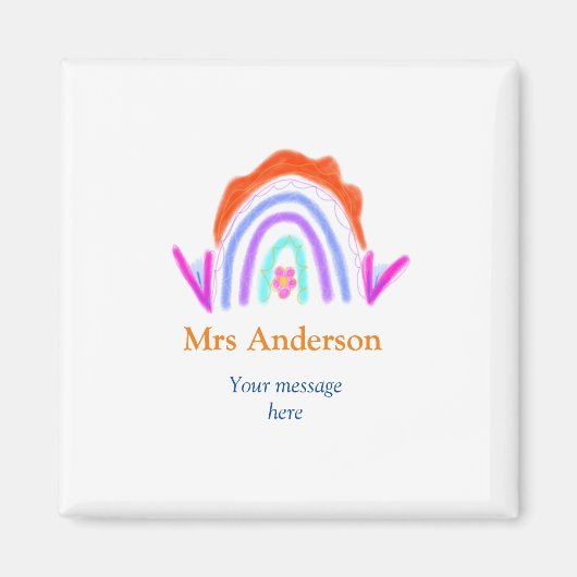 Ihre Nachricht E fügen Sie Text Name Regenbogenleh Magnet (Vorne)