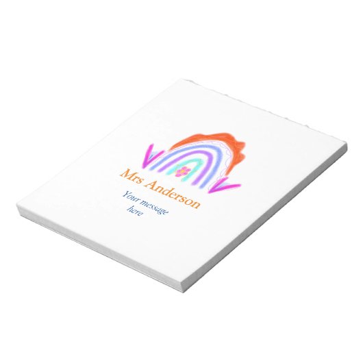 Ihre Nachricht E fügen Sie Text Name Regenbogenleh Notizblock (Rotiert)