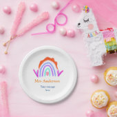 Ihre Nachricht E fügen Sie Text Name Regenbogenleh Pappteller (Party)