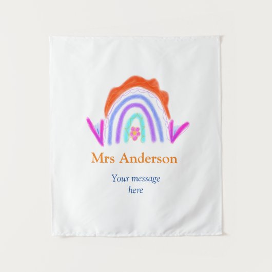 Ihre Nachricht E fügen Sie Text Name Regenbogenleh Wandteppich (Vorderseite)