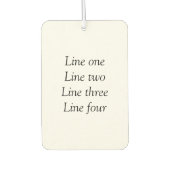 Ihre Nachricht hier fügt Textname Monogramm Bild q Autolufterfrischer (Vorderseite)