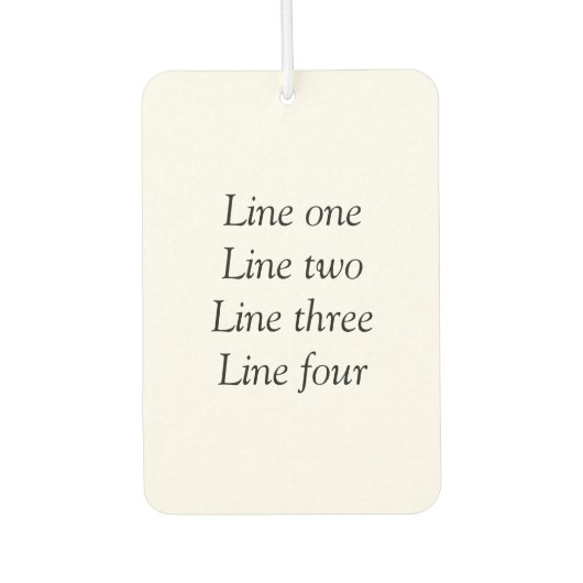 Ihre Nachricht hier fügt Textname Monogramm Bild q Autolufterfrischer (Vorderseite)