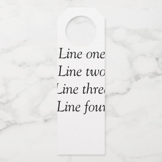 Ihre Nachricht hier fügt Textname Monogramm Bild q Flaschenanhänger (Rückseite)