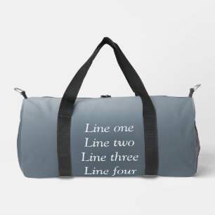 Ihre Nachricht hier grau-blauer metallischer Hinte Duffle Bag