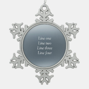 Ihre Nachricht hier grau-blauer metallischer Hinte Schneeflocken Zinn-Ornament