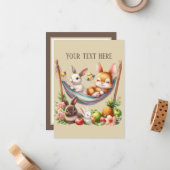 Ihre Nachricht hier niedliche Kleintiere Mitteilungskarte (Vorderseite/Rückseite Beispiel)